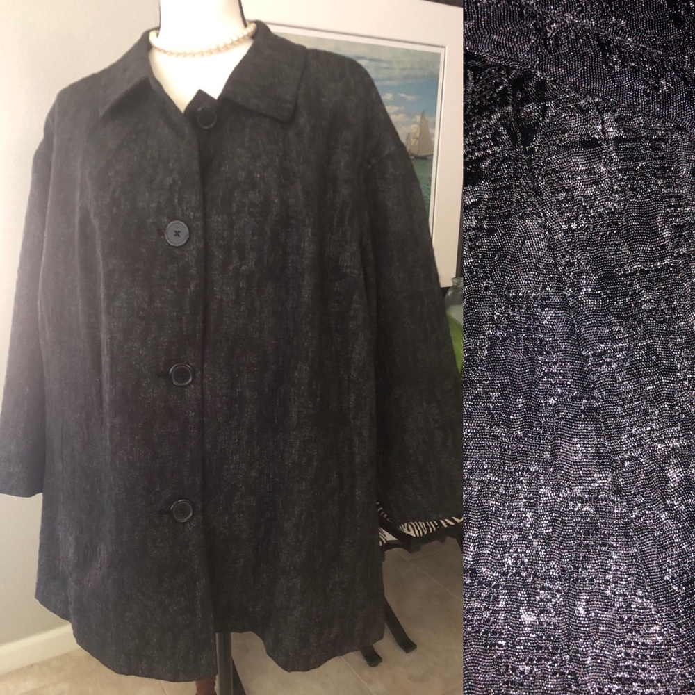 Textured jacket 3/4 sleeves - 2X